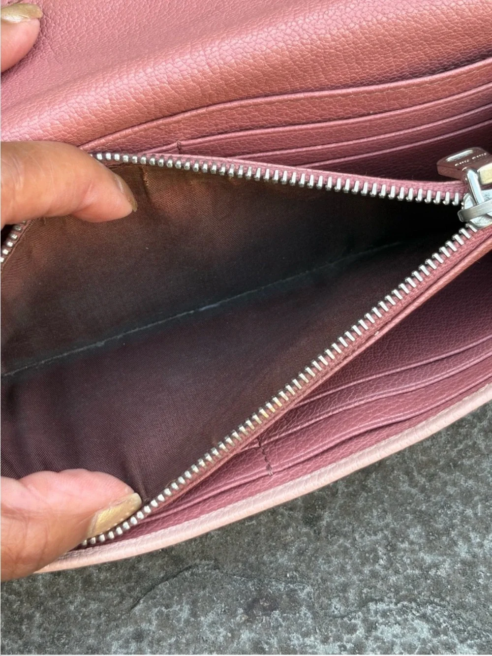Miu Miu Two-Tone Mauve and Blush Leather Continental Wallet